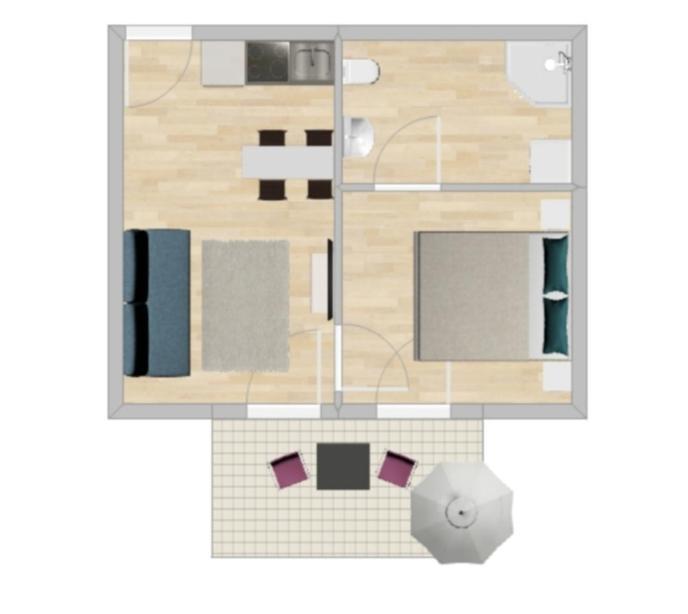 Apartamento Modern Balcony With Pool Close To In 